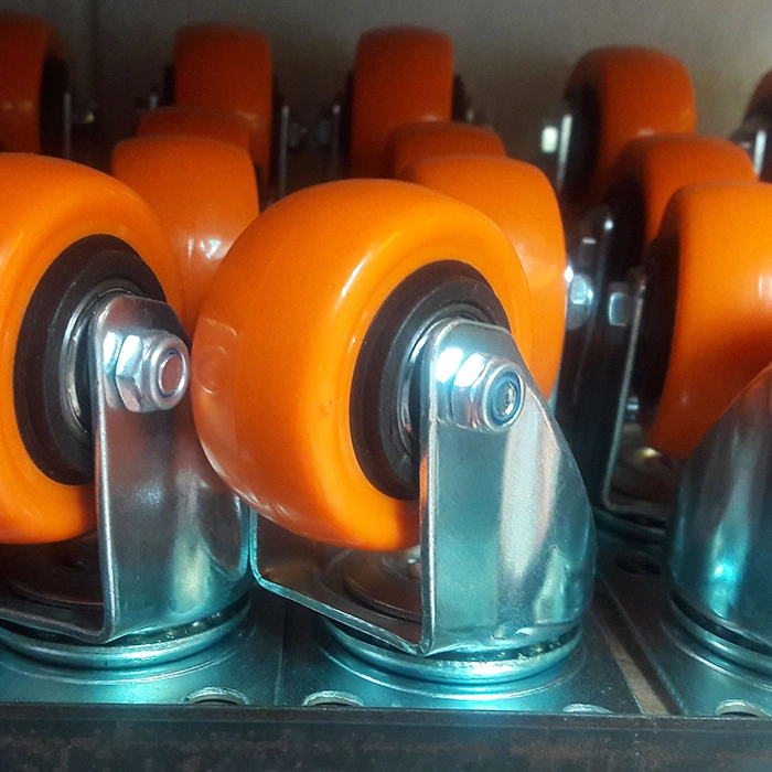 Garruchas PVC Naranjas para Vitrinas